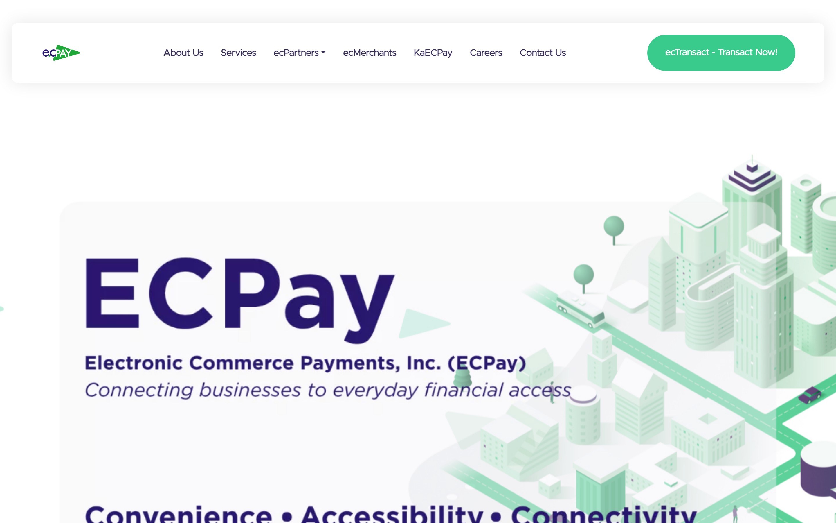 ECPay payment platform homepage