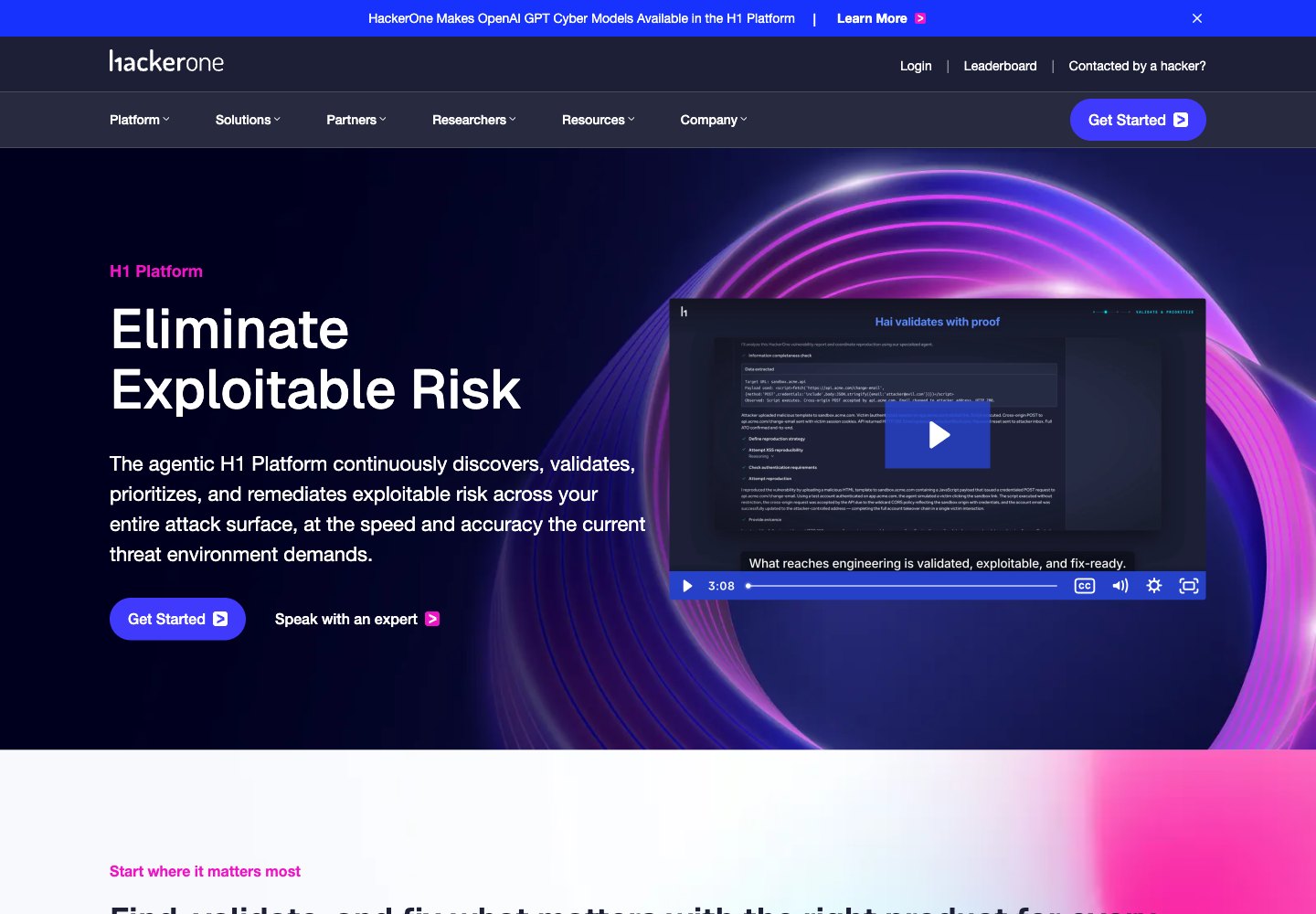 HackerOne: platform webpage