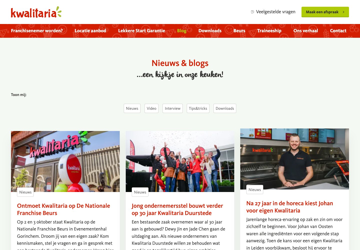 Kwalitaria: owner stories webpage