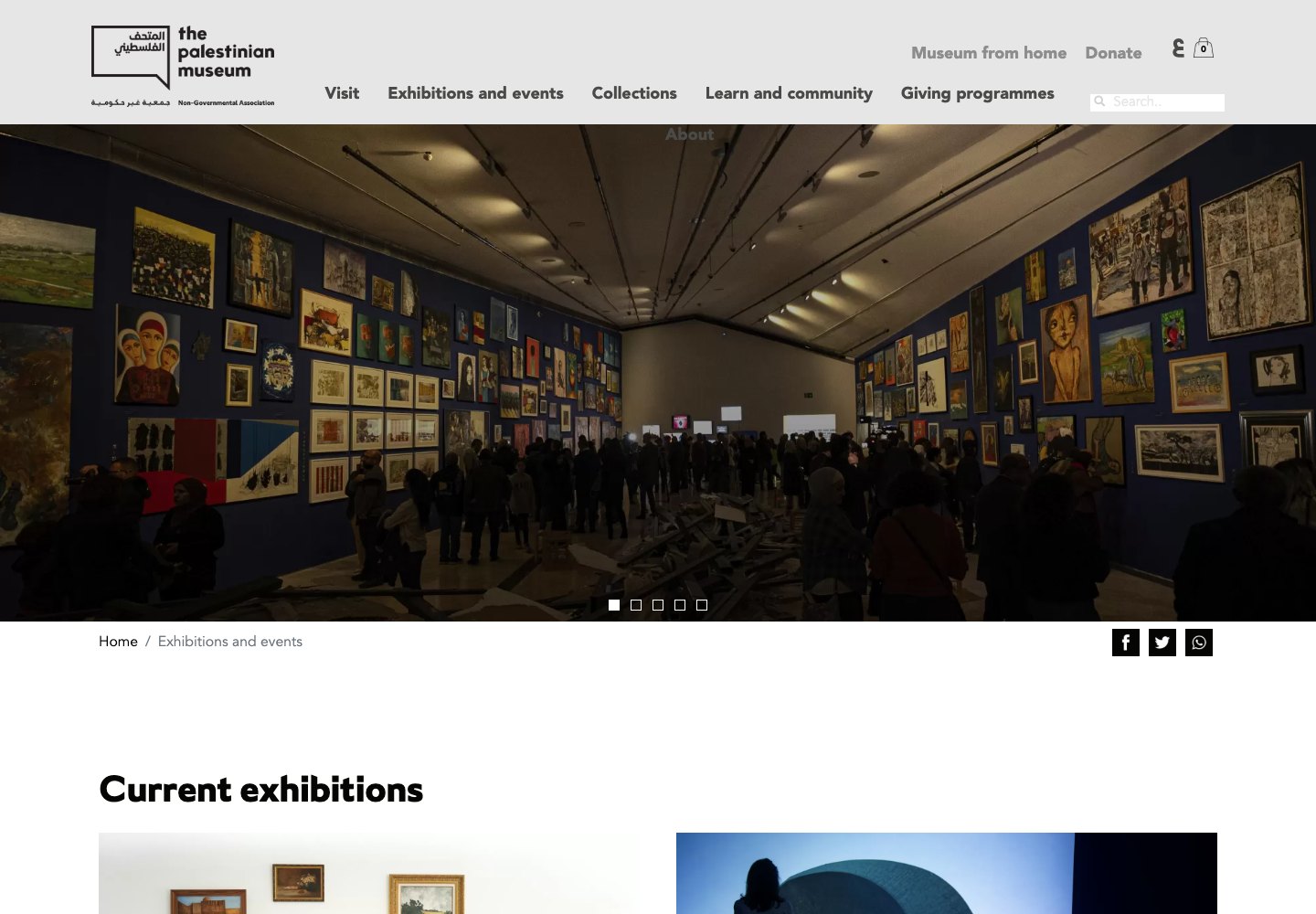 The Palestinian Museum: exhibitions webpage
