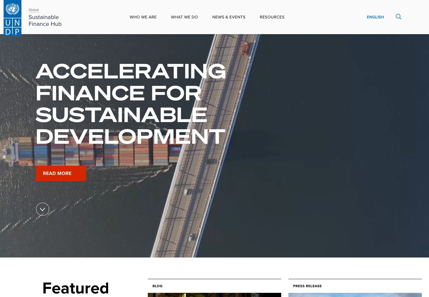 United Nations: sustainable finance webpage