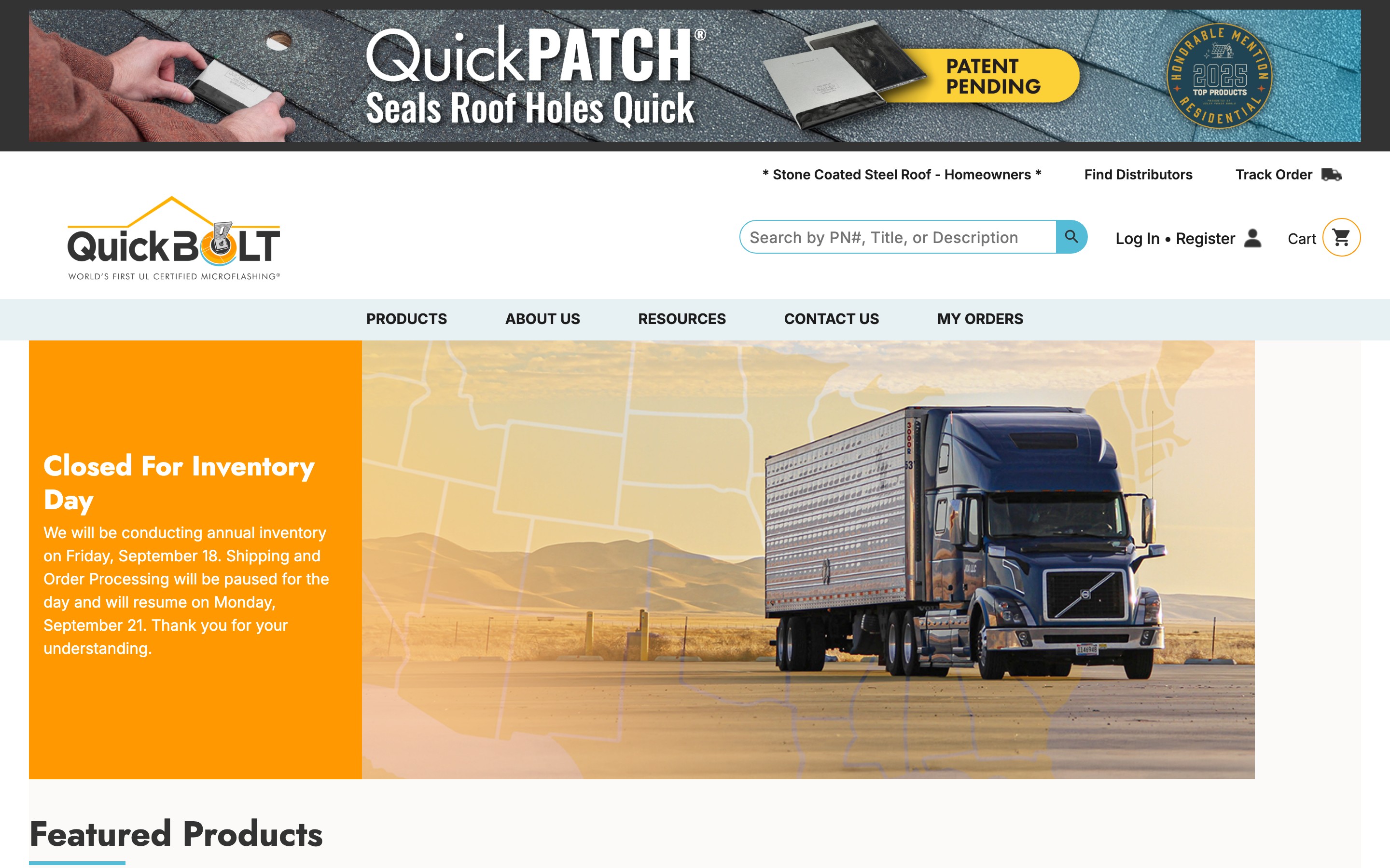 QuickBolt brand site on the same platform