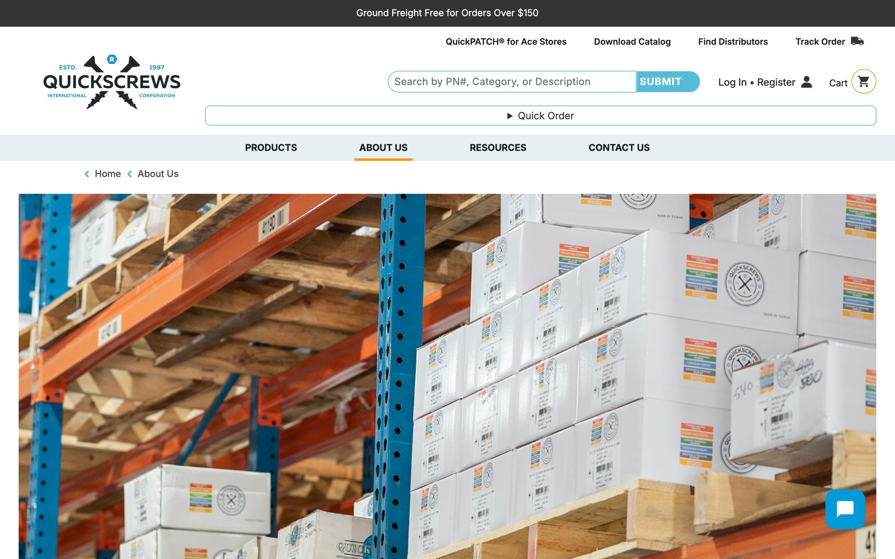QuickScrews product catalog and specifications