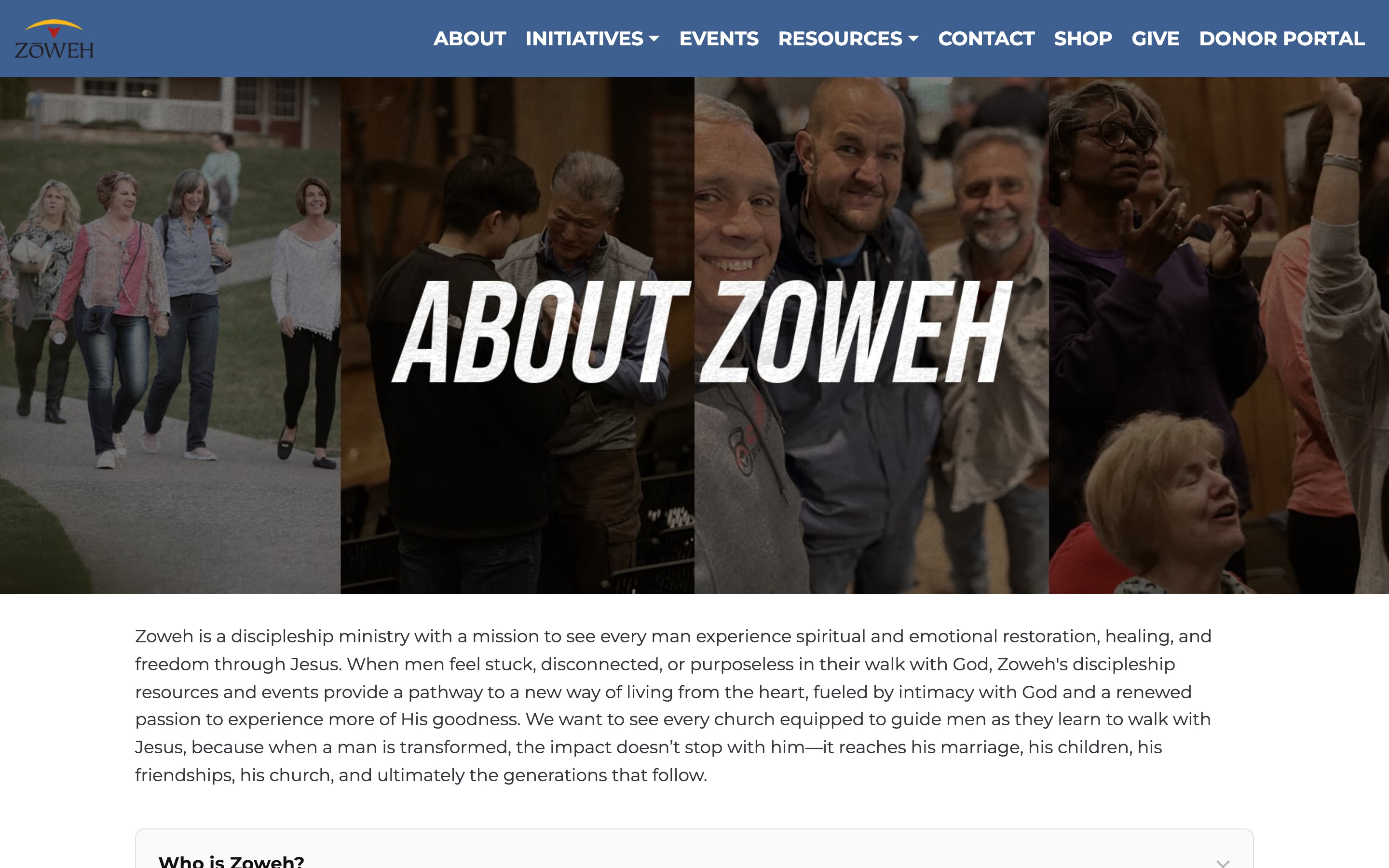 Zoweh retreat and event pages