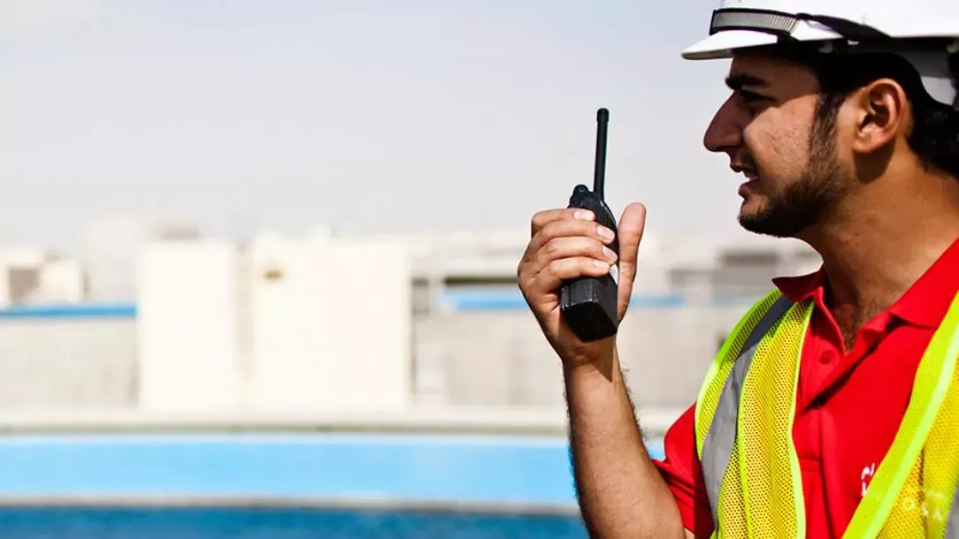 Veolia water-treatment specialist at an Abu Dhabi facility