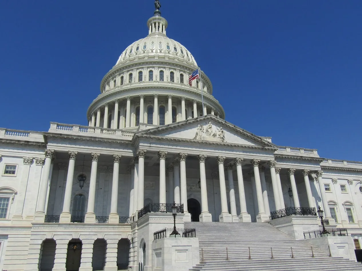 The United States Capitol dome and west-front steps in Washington, D.C., photographed in 2019.